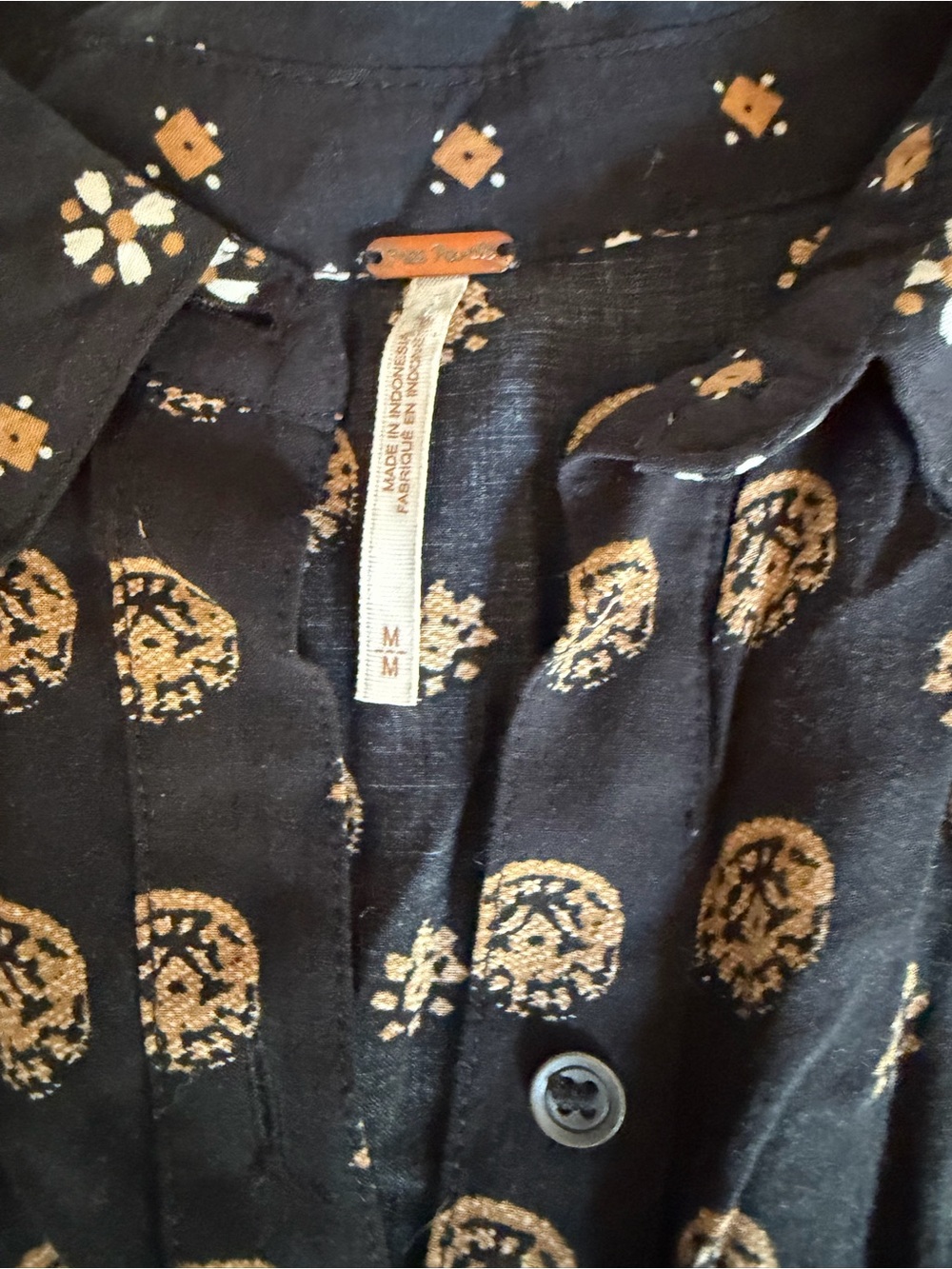 Free People Little Secrets Scarf Print Shirt (Days Of Our Lives) Size M - Picture 6 of 7